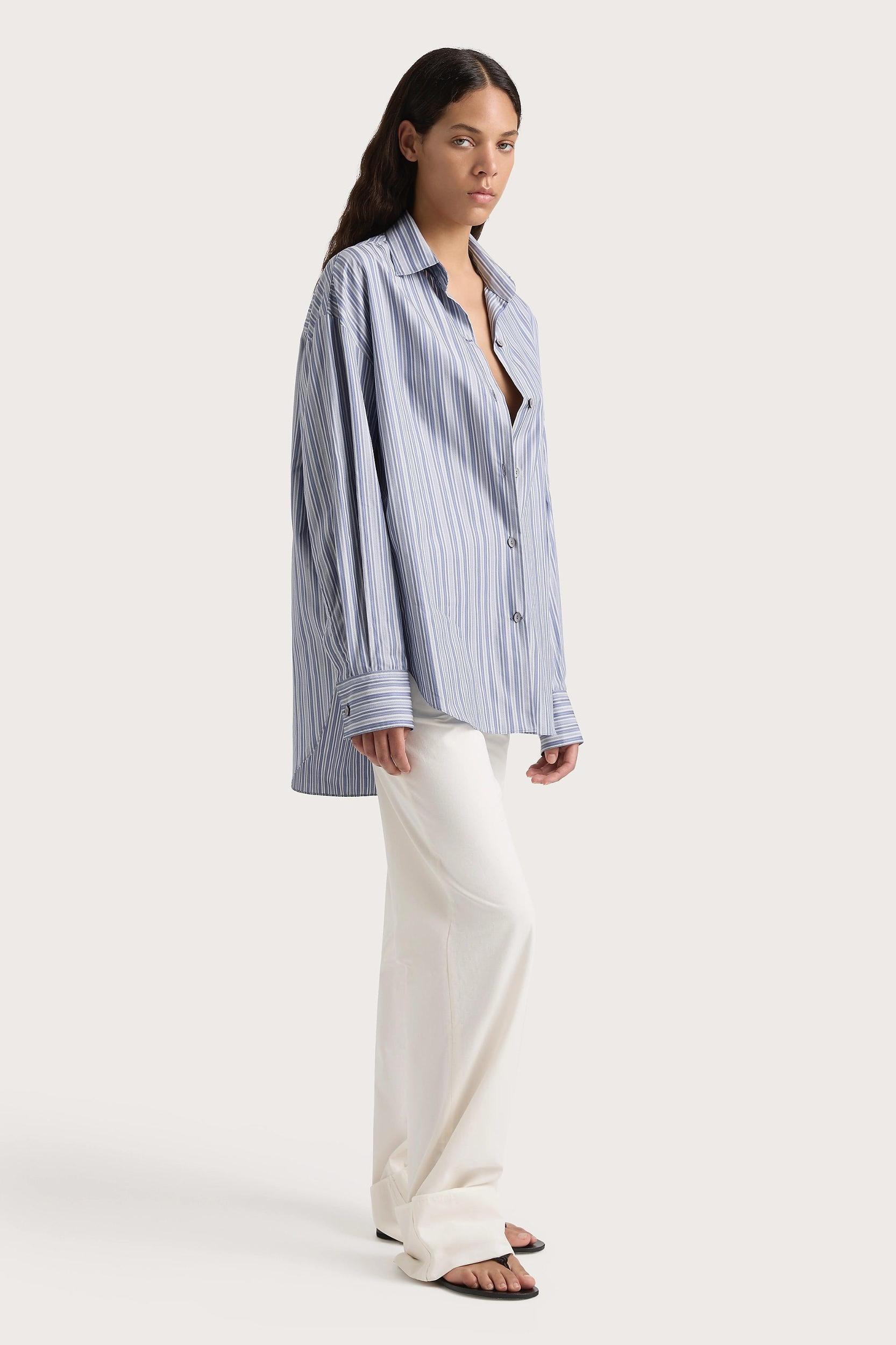 En Vau Shirt Blue Stripe Product Image