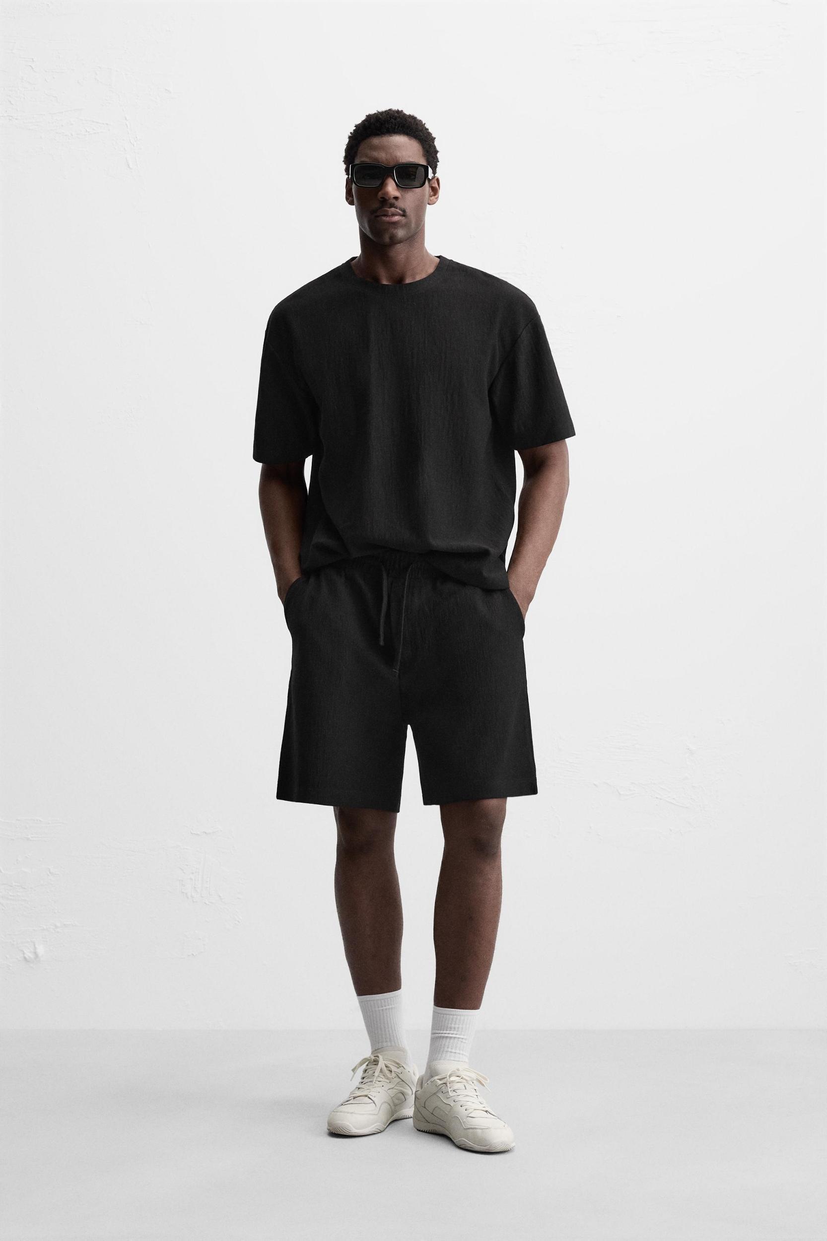 TEXTURED JOGGER SHORTS Product Image
