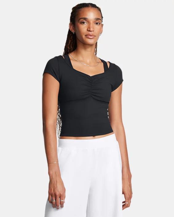 Womens Under Armour Ruched Front Short Sleeve Tee Product Image