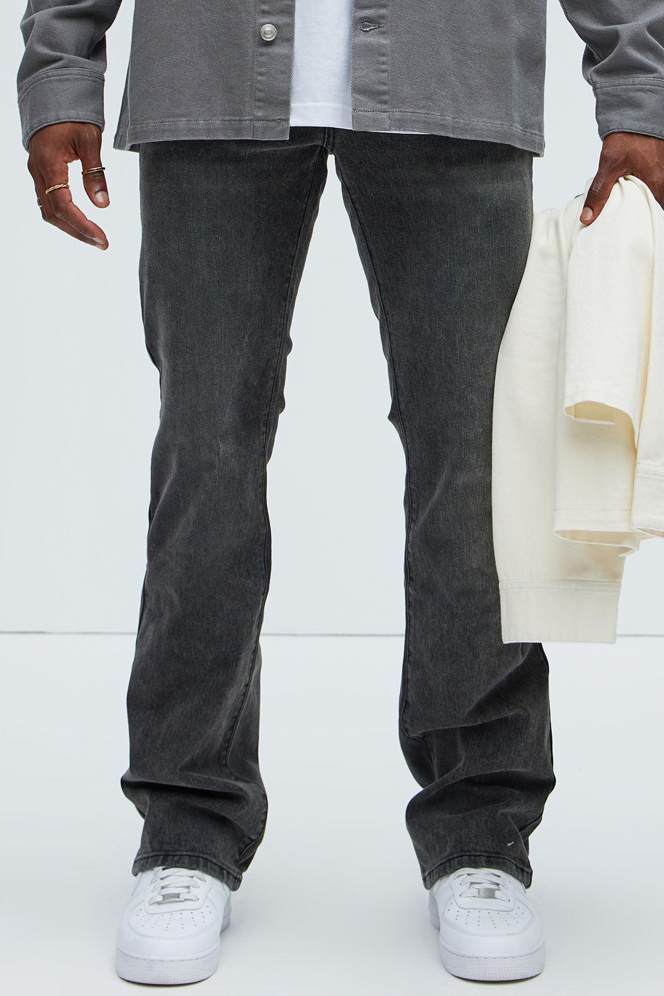 Andrew Stacked Skinny Flare Jeans - Black Wash Product Image