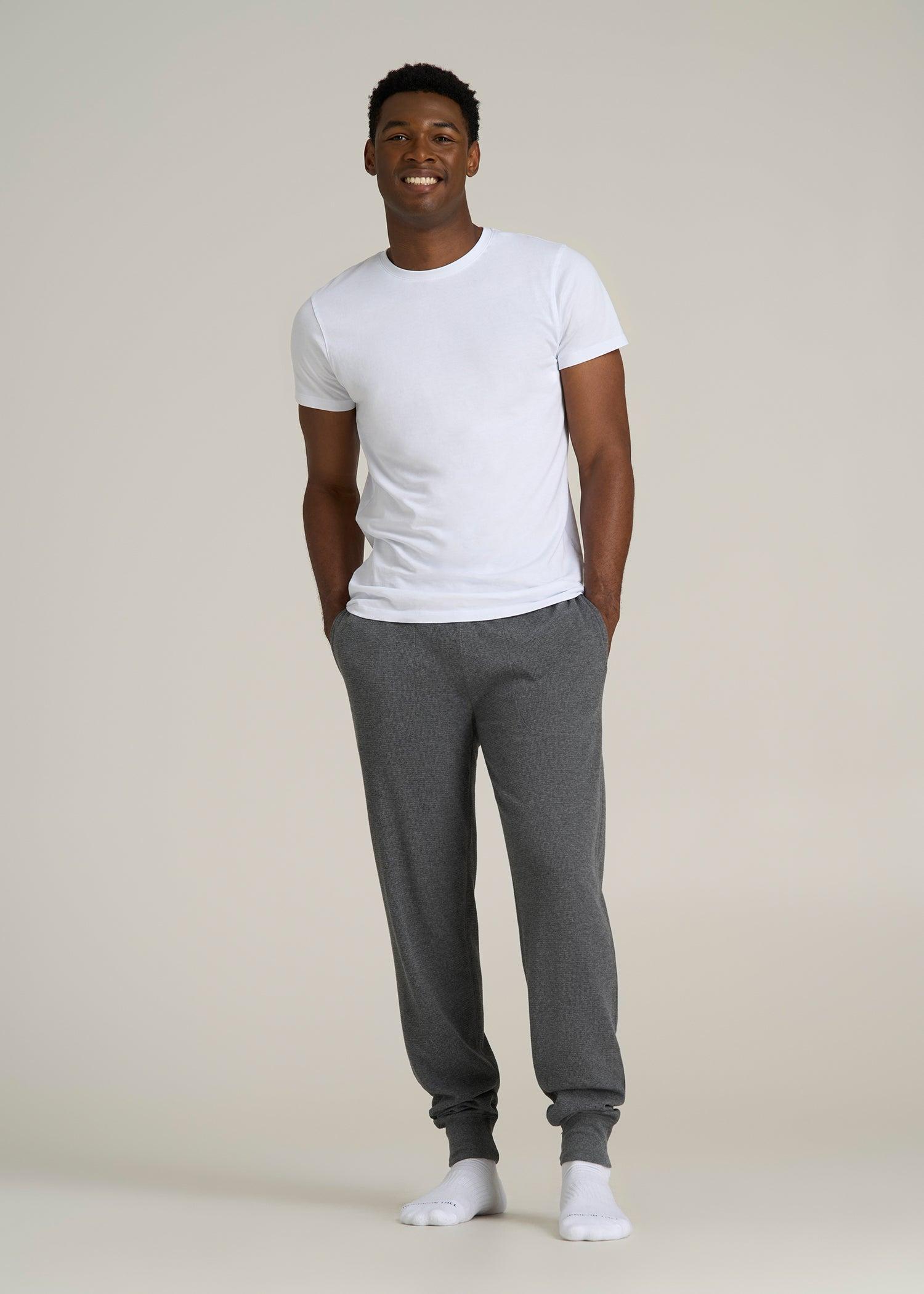 Waffle-Knit Lounge Jogger for Tall Men in Stone Grey Mix Product Image