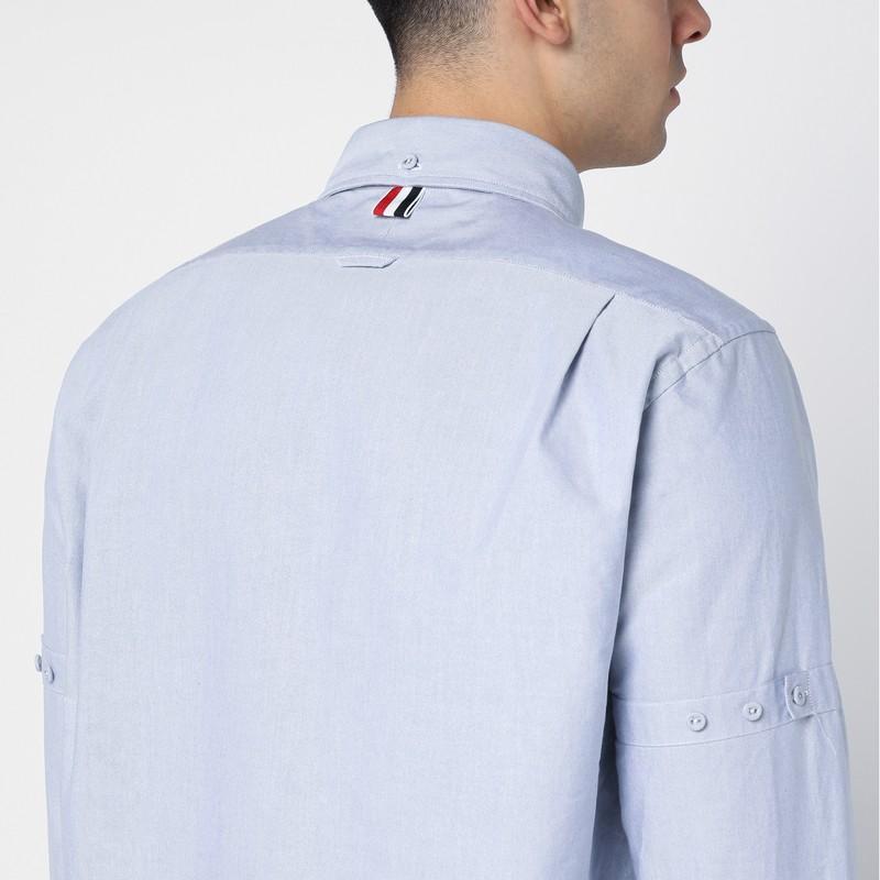 THOM BROWNE Classic Fit Cotton Button-down Shirt In Light Blue Product Image