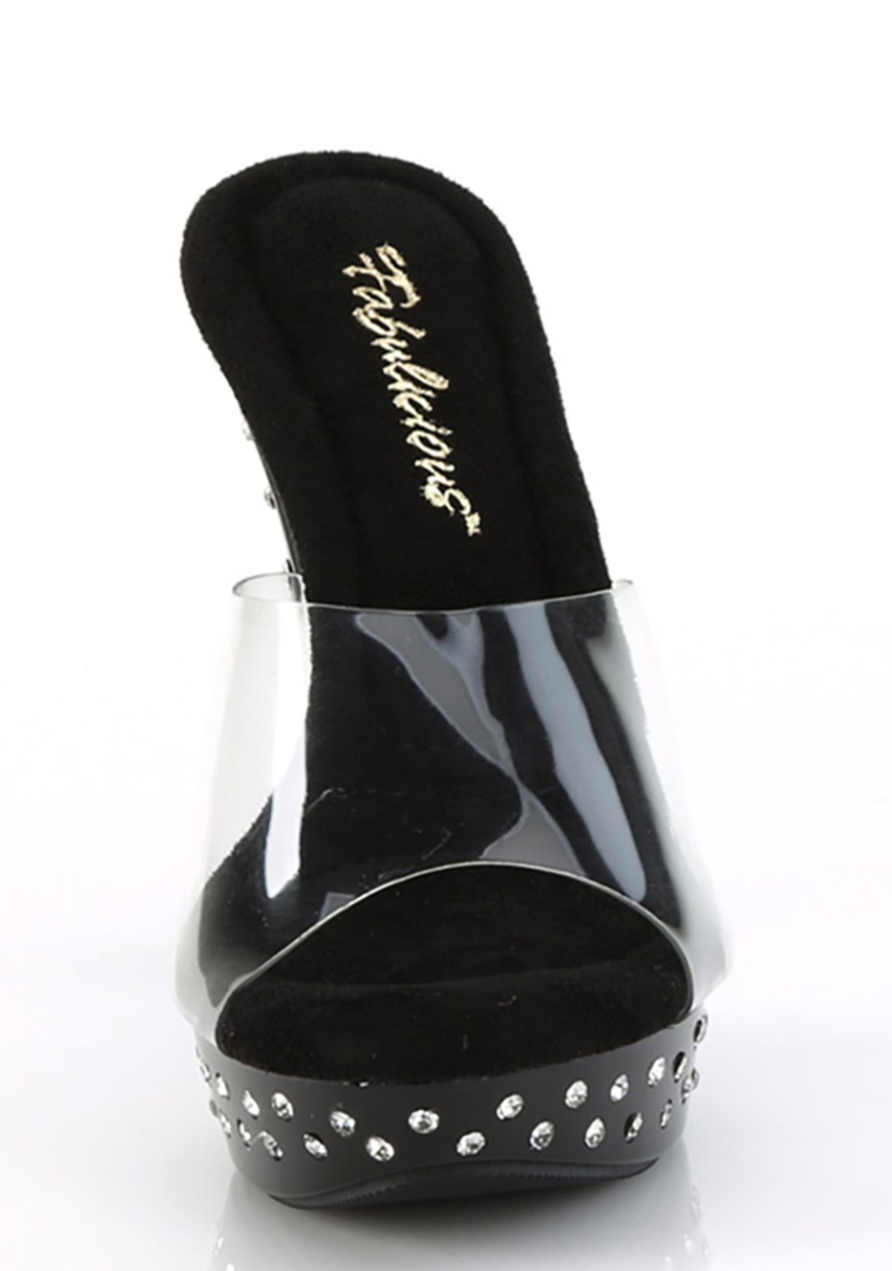 Fabulicious Rhinestone Cocktail-501 Platform Heels - Black Product Image