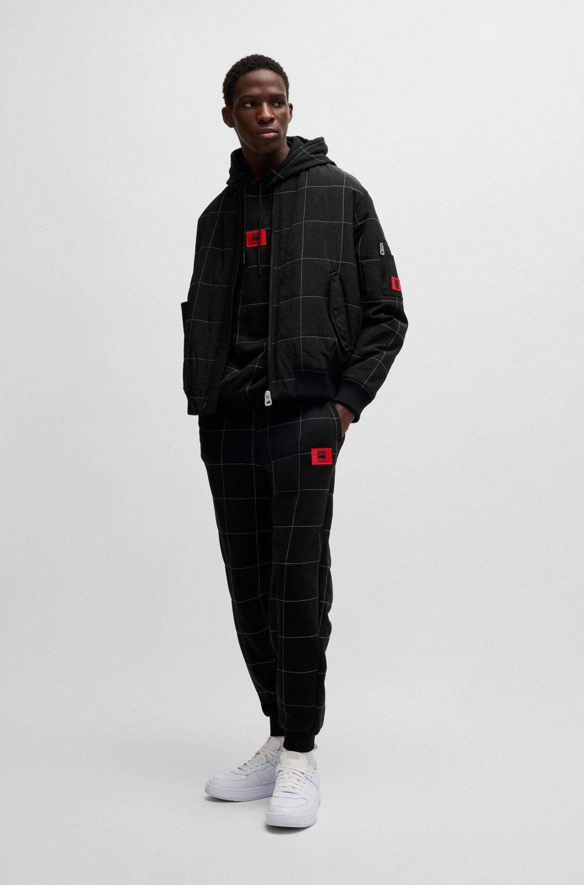 HUGO x RB water-repellent bomber jacket with grid quilting Product Image