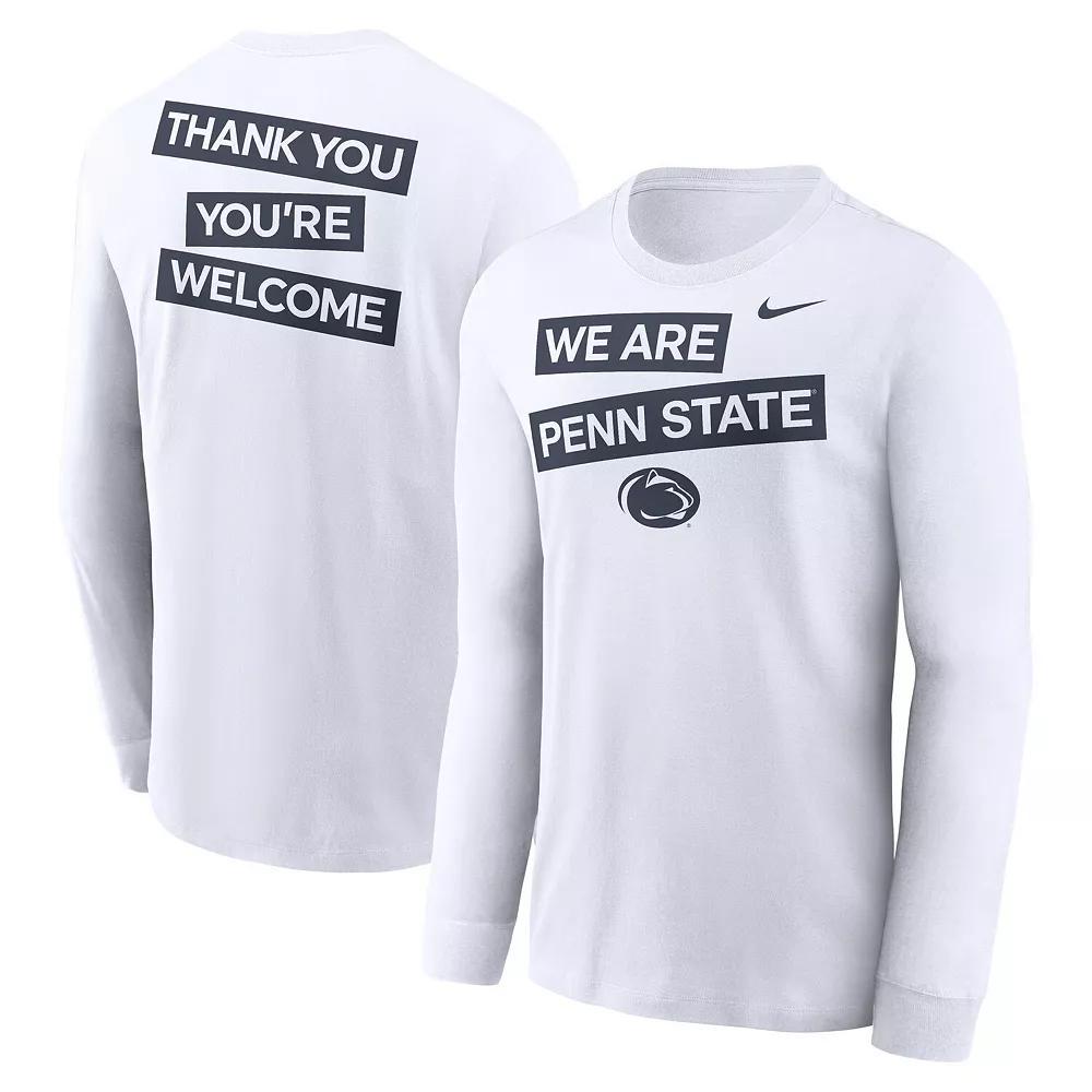 Men's Nike White Penn State Nittany Lions Two-Hit Classic Location Long Sleeve T-Shirt, Size: 2XL Product Image