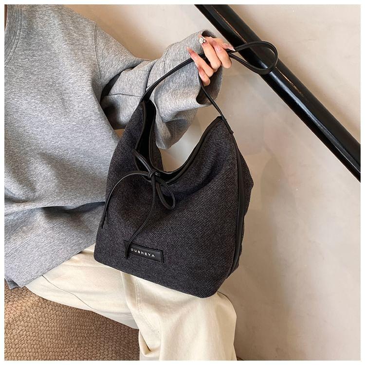 Lettering Ribbon Accent Shoulder Bag Product Image