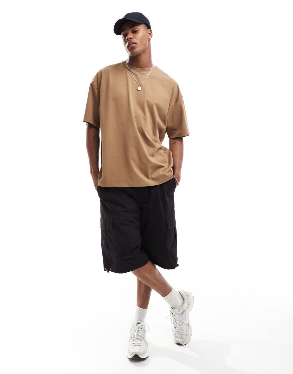 ASOS DESIGN oversized t-shirt in brown with astrological back print Product Image