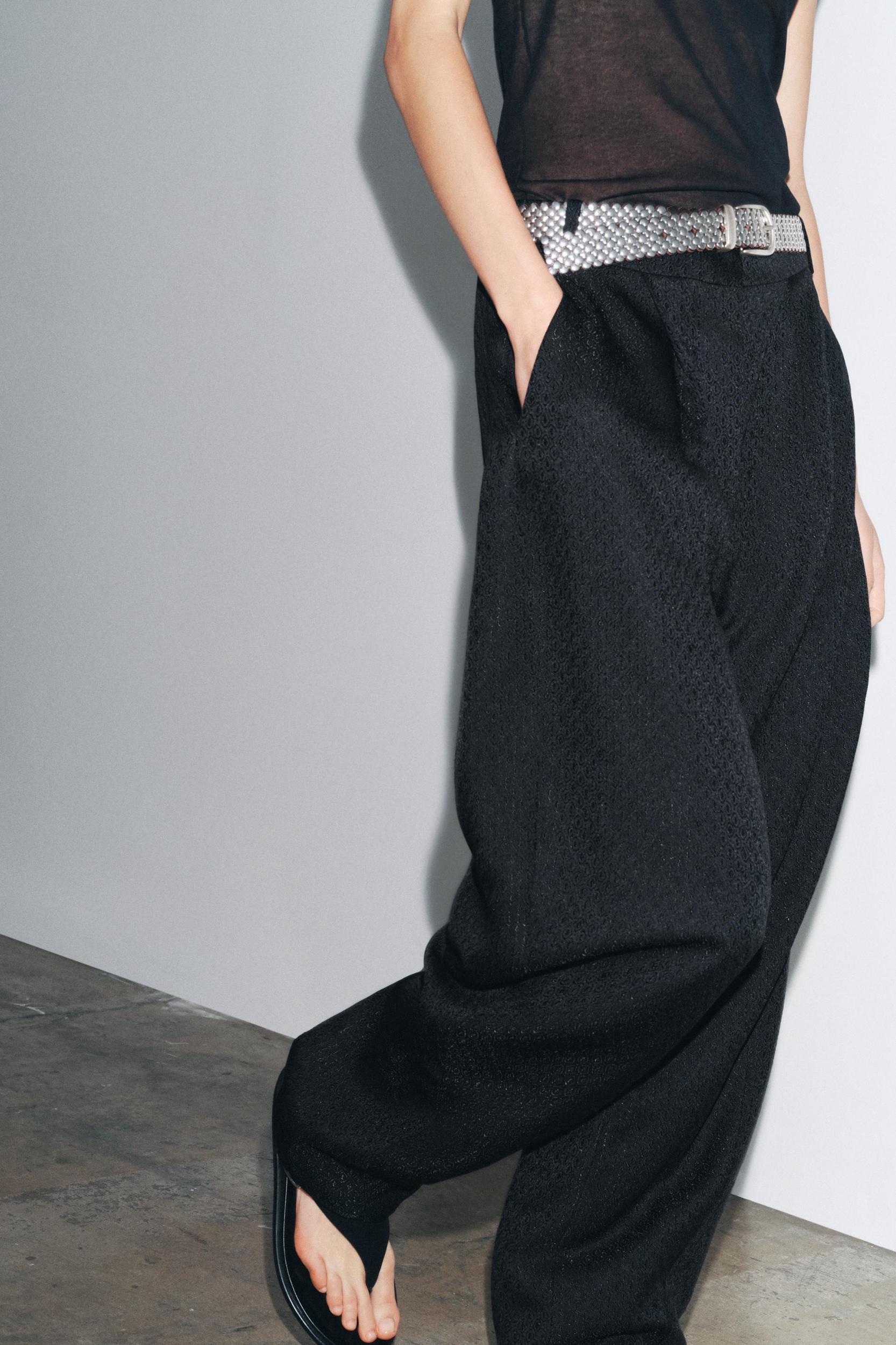 ZW COLLECTION JACQUARD PLEATED PANTS Product Image