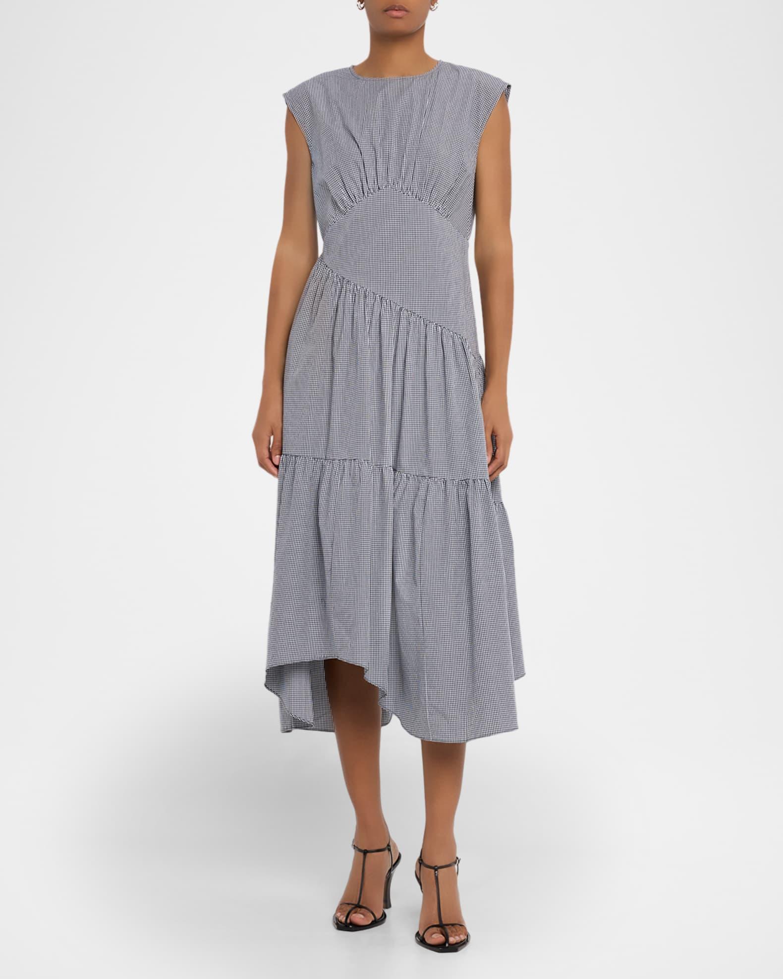 The Check Gathered Midi Dress Product Image