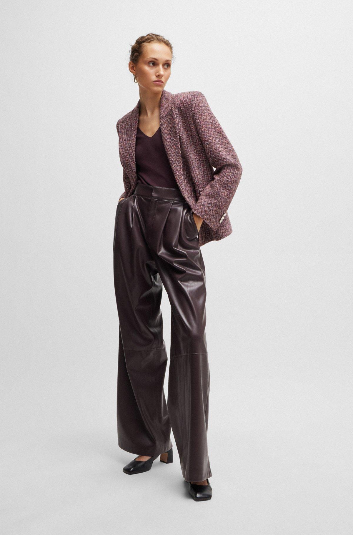 Regular-fit jacket in herringbone tweed blended with silk Product Image
