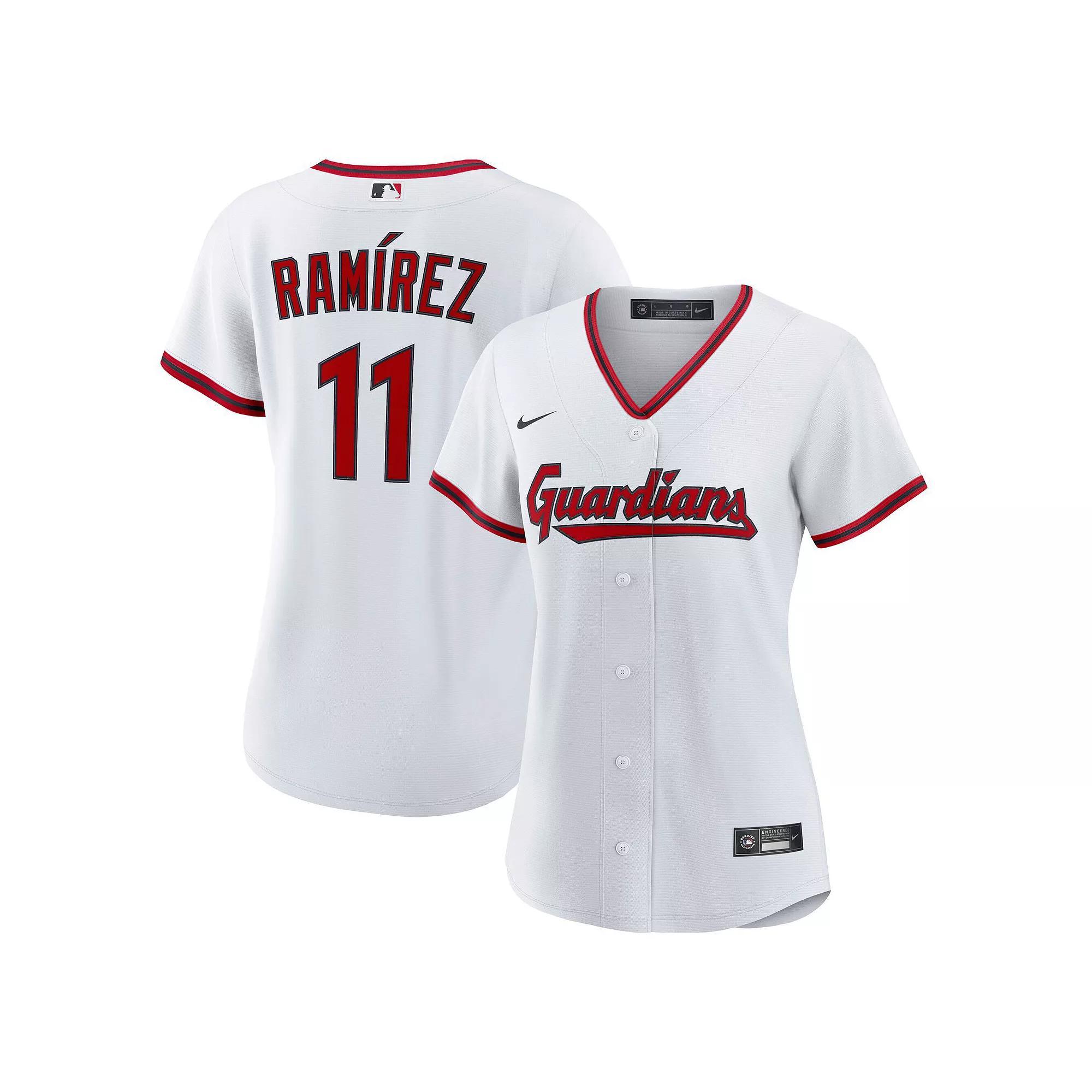 Women's Nike Jose Ramirez White Cleveland Guardians Home Replica 2.0 Player Jersey, Size: Small, Grd White Product Image