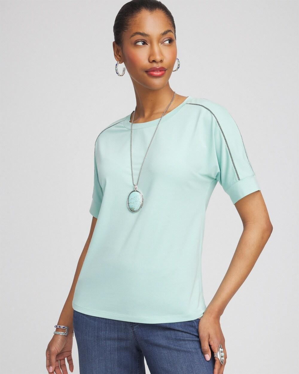 Touch of Cool™ Caviar Bead Detail Tee Product Image