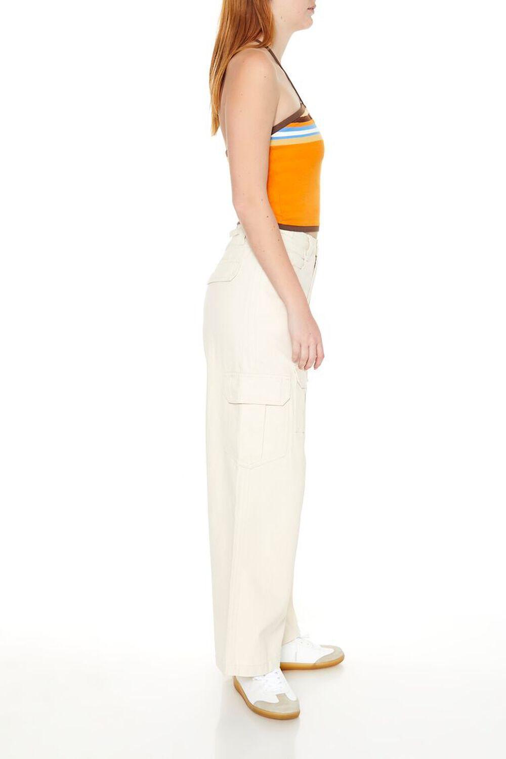 Twill Wide-Leg Cargo Pants | Forever 21 Product Image