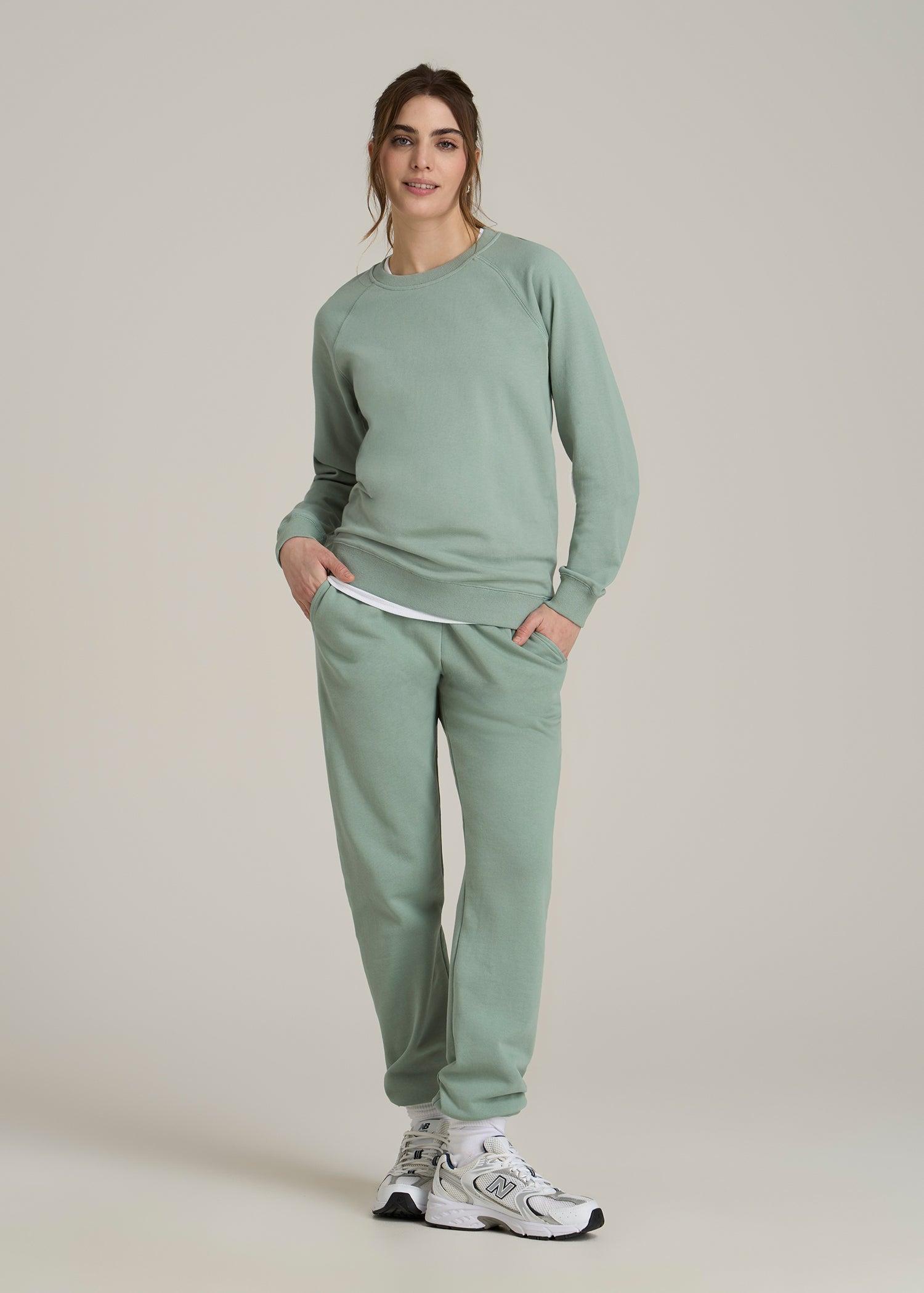 Wearever French Terry Women's Tall Crewneck Sweatshirt in Seagrass Product Image