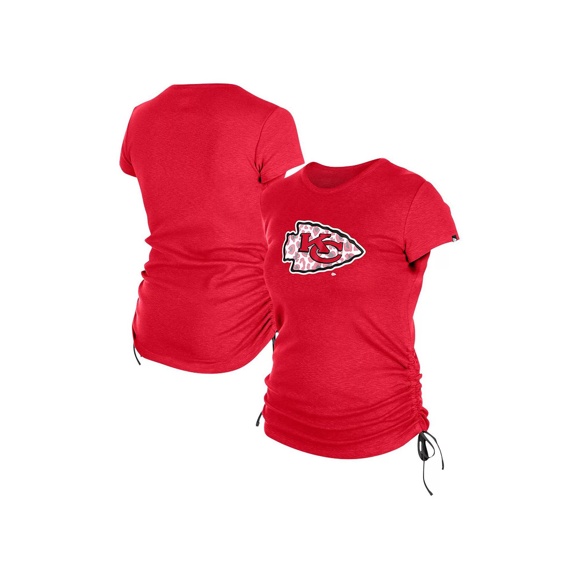 Women's New Era Red Kansas City Chiefs Ruched Side T-Shirt, Size: XS Product Image