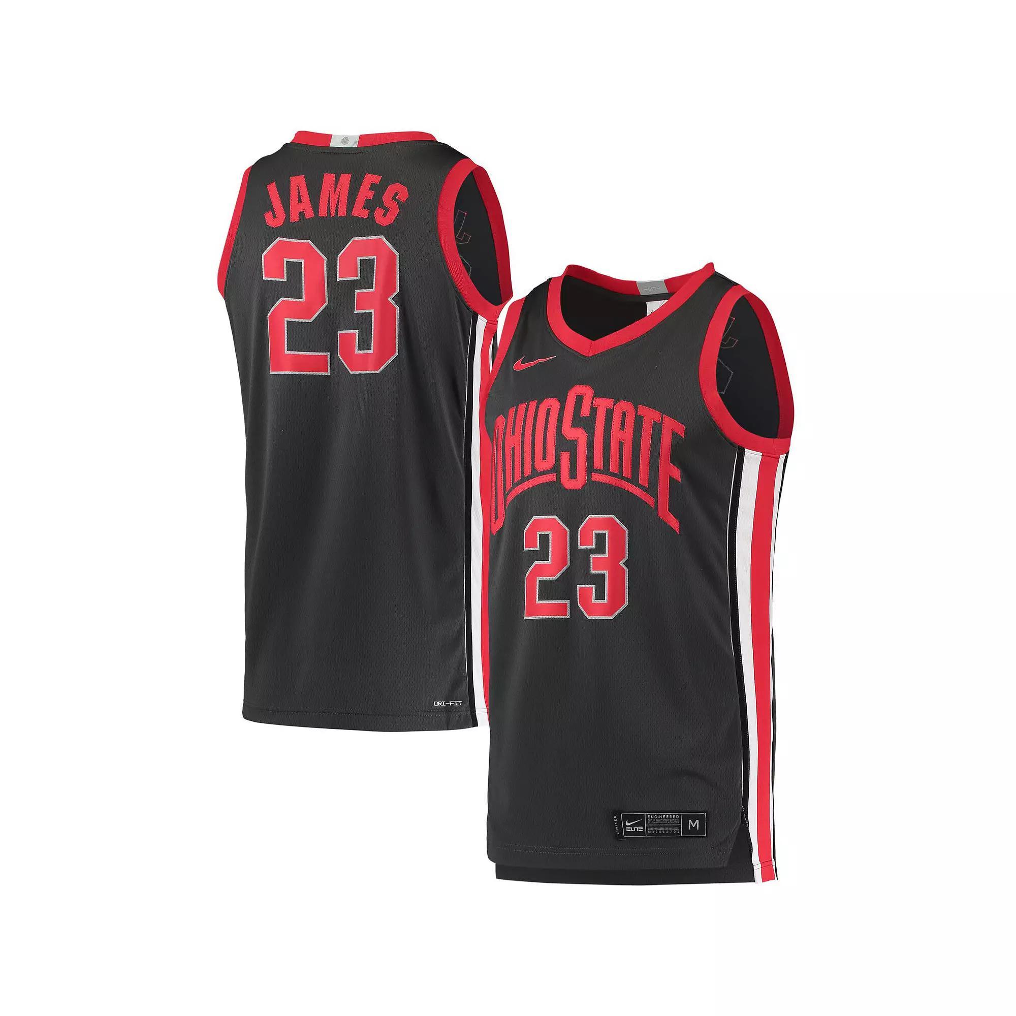 Men's Nike LeBron James Charcoal Ohio State Buckeyes Limited Basketball Jersey, Size: Medium Product Image