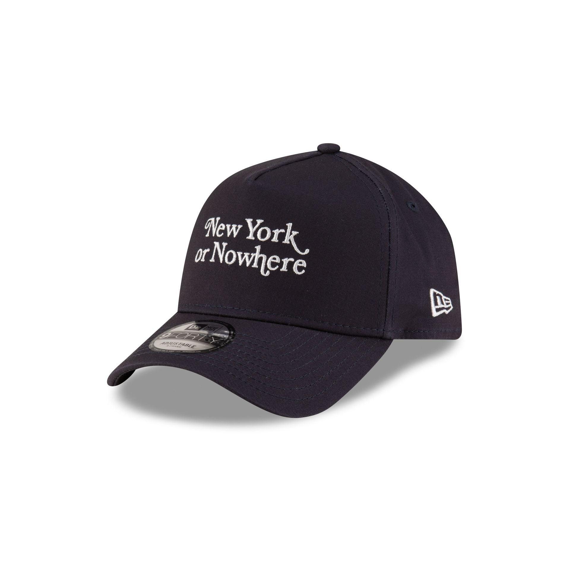 New York or Nowhere x New York Yankees Navy Wordmark 9FORTY A-Frame Snapback Hat Male Product Image