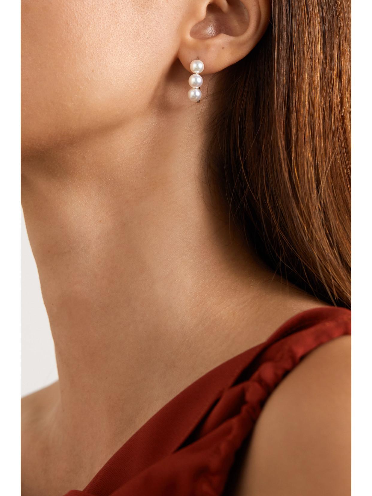MIZUKI 14-karat Gold Pearl Earrings Product Image