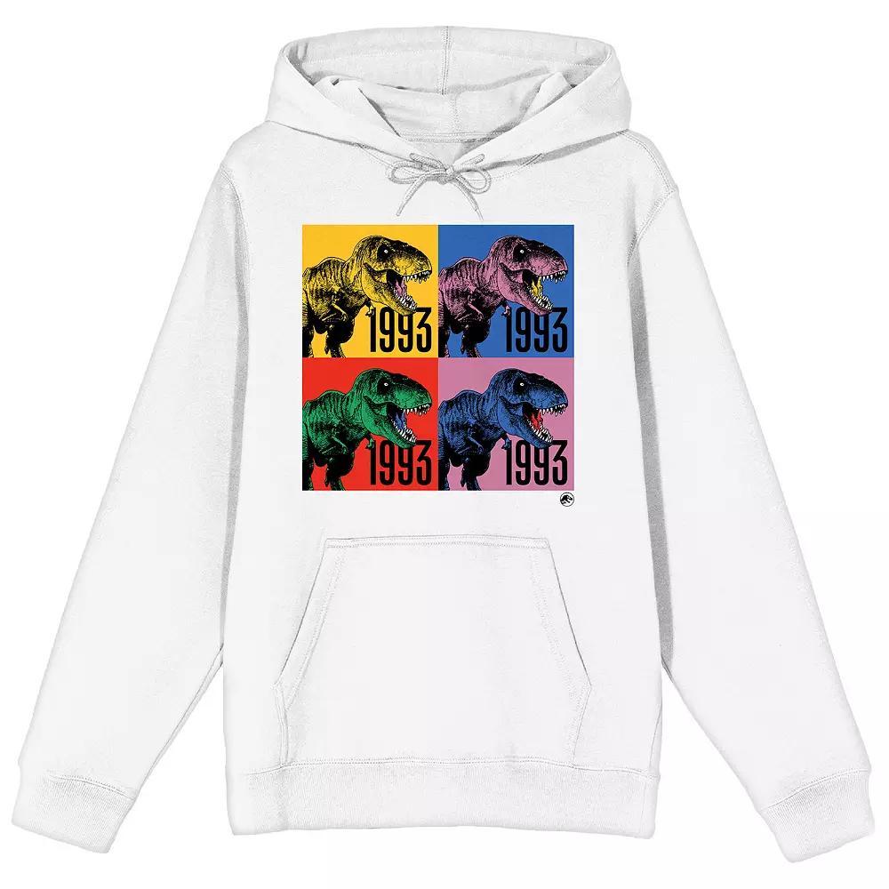 Men's Jurassic Park T-Rex 1993 Graphic Hoodie, Size: XXL, White Product Image