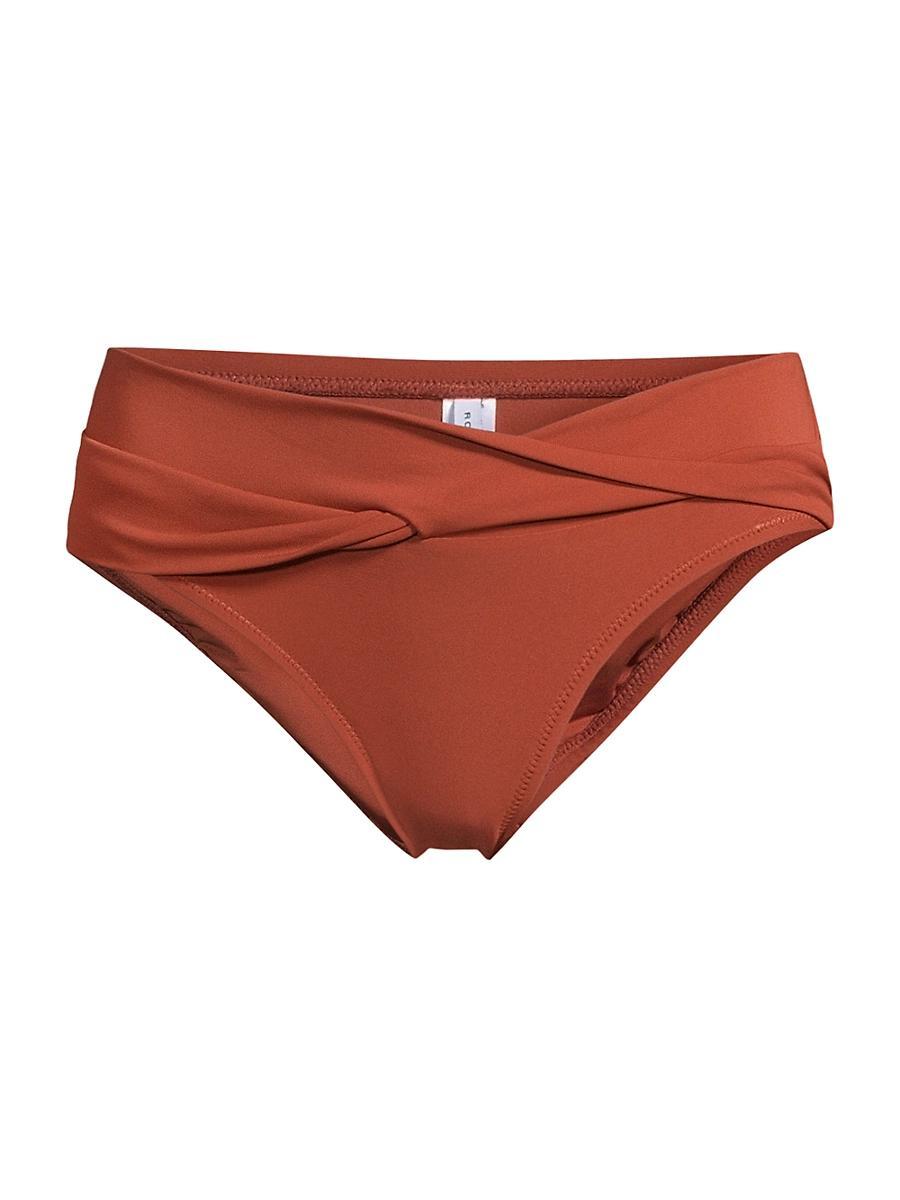 Robin Piccone Ava Solid Twist-Front Bikini Bottom Product Image