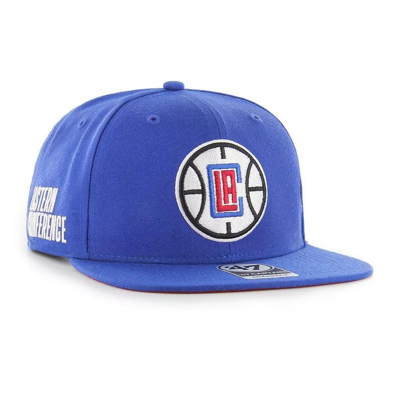 Mens 47 Royal LA Clippers Sure Shot Captain Snapback Hat Product Image