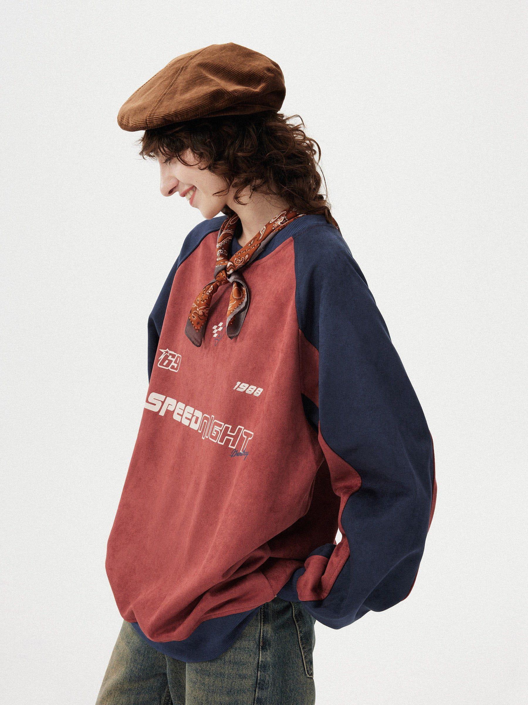 Aelfric Eden Vintage Patchwork Suede Sweatshirt Product Image