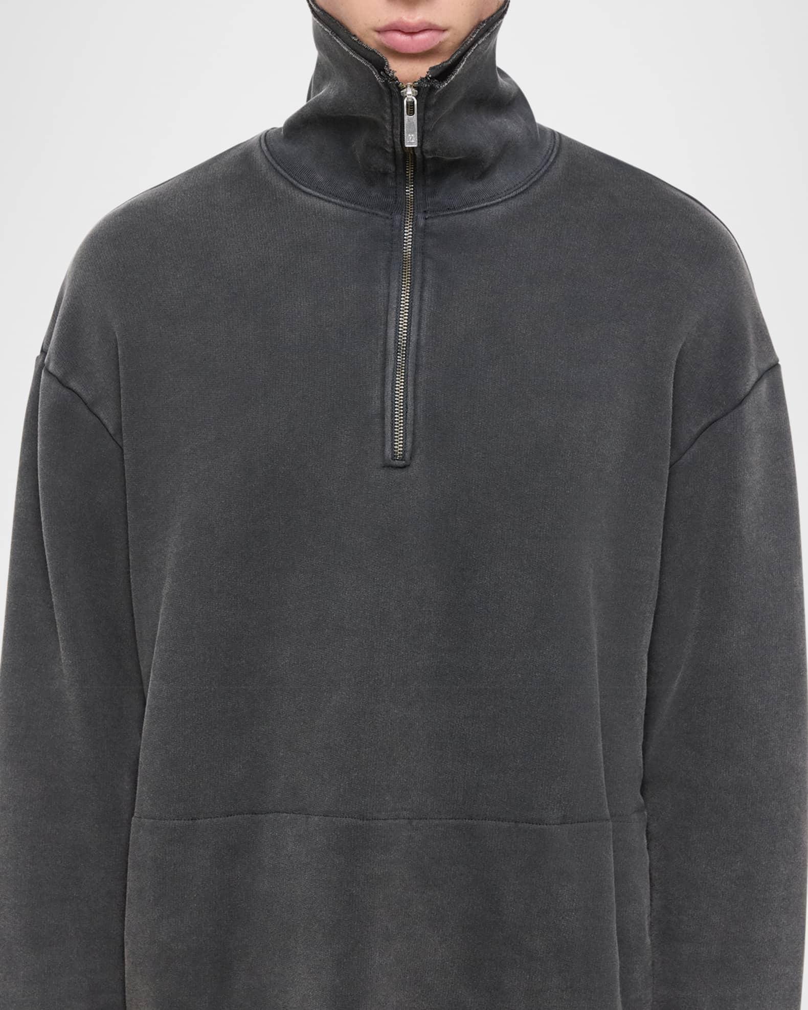 Men's Washed Quarter-Zip Oversized Sweatshirt Product Image