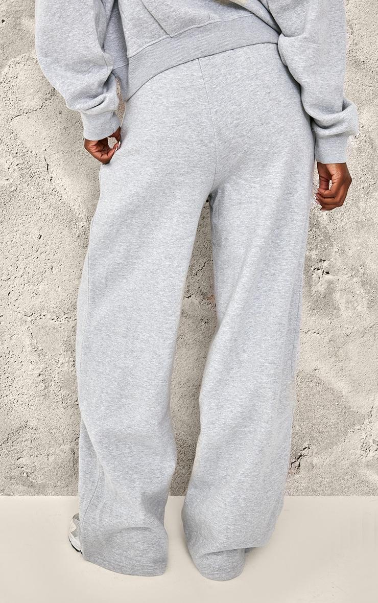  Tall Grey Marl Baltimore Borg Applique Detail Wide Leg Sweatpants Product Image