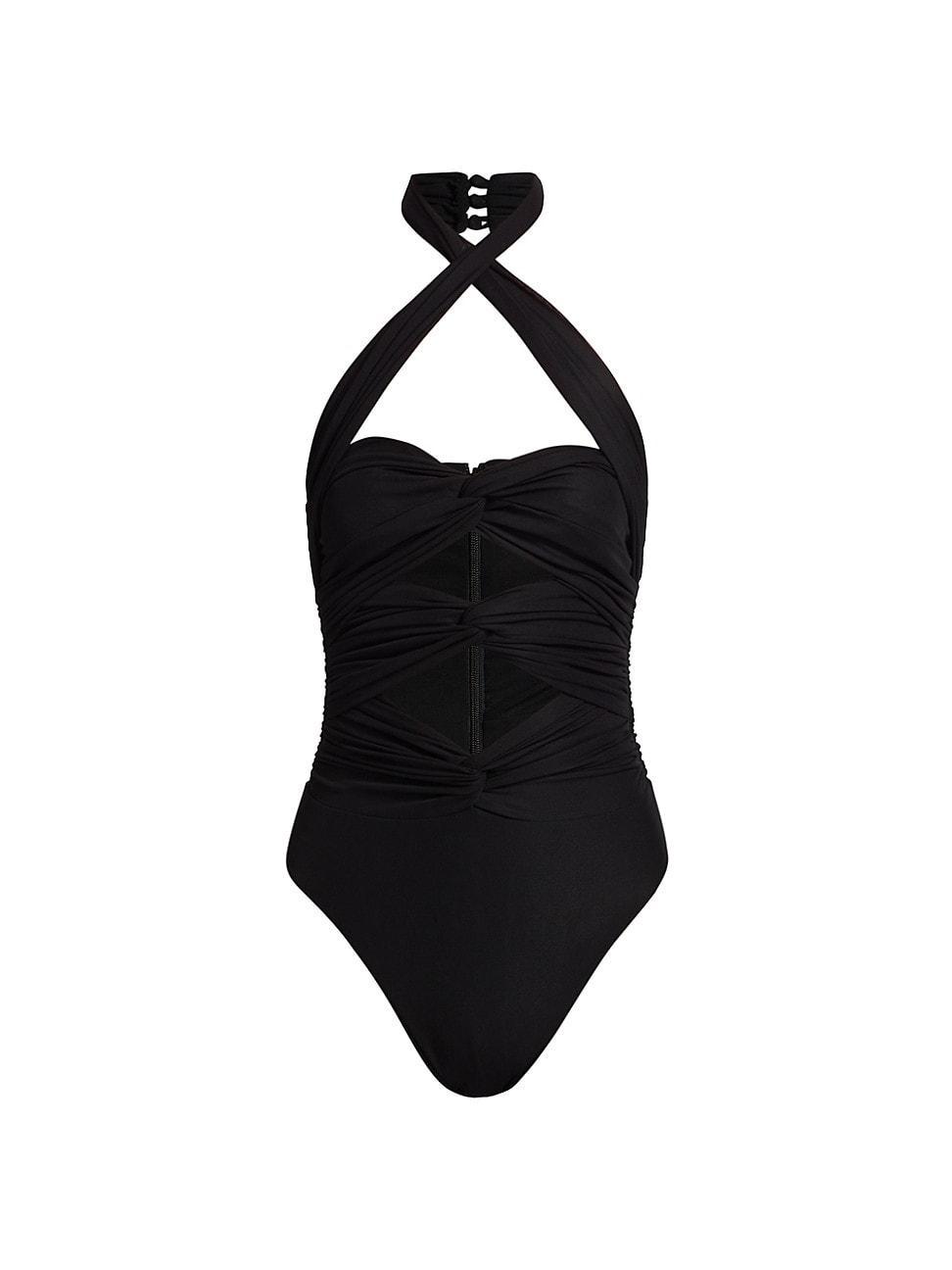 Womens Ron Cut-Out Halter Bodysuit Product Image