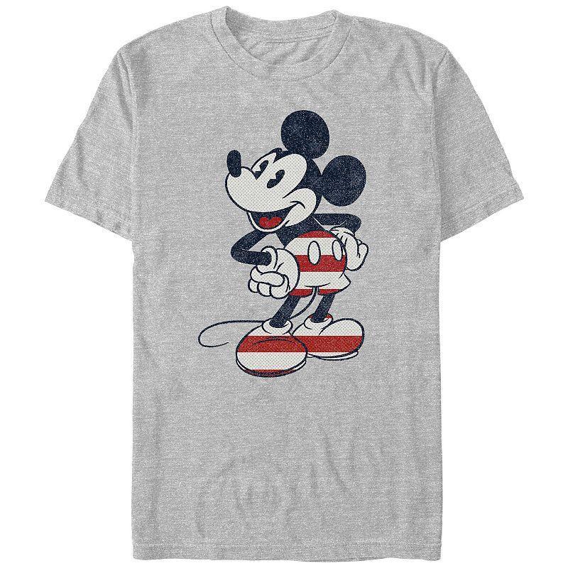 Disney's Mickey Mouse Red And White Print Outfit Big & Tall Graphic Tee, Men's, Size: XXL Tall, Athletic Grey Product Image