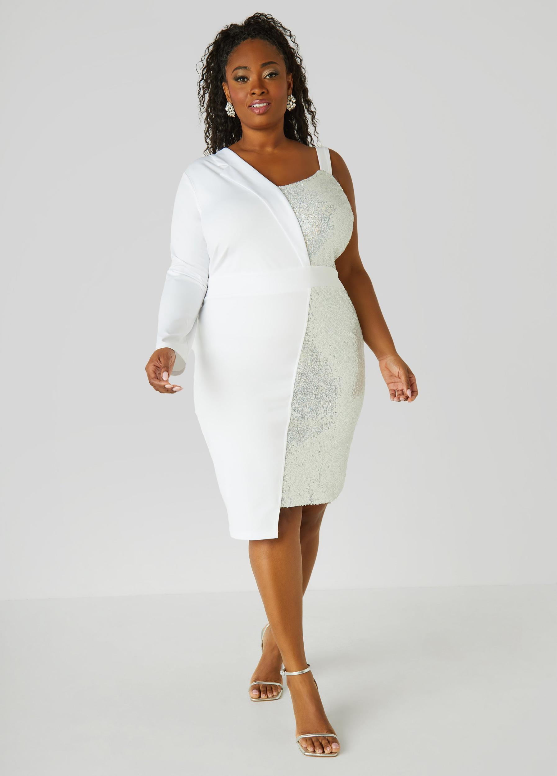 Asymmetric Sequined Blazer Dress Product Image