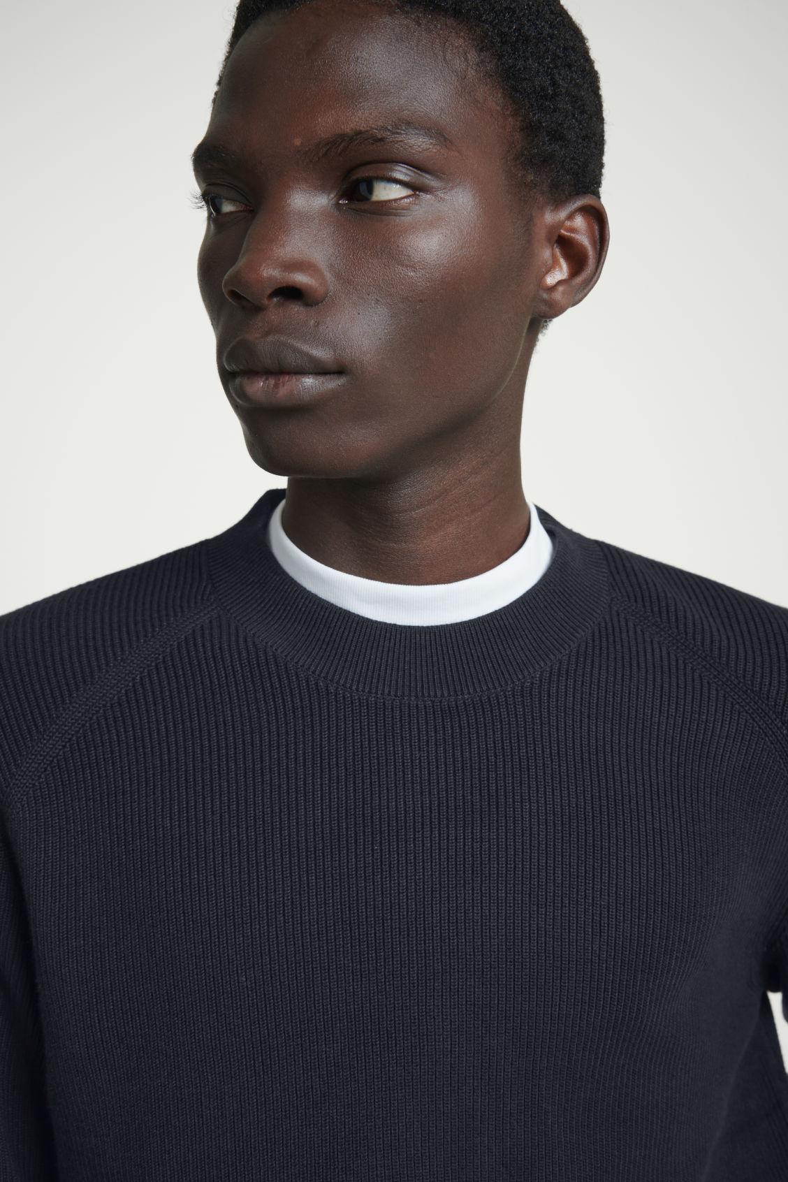 REGULAR RIBBED-KNIT COTTON SWEATER Product Image