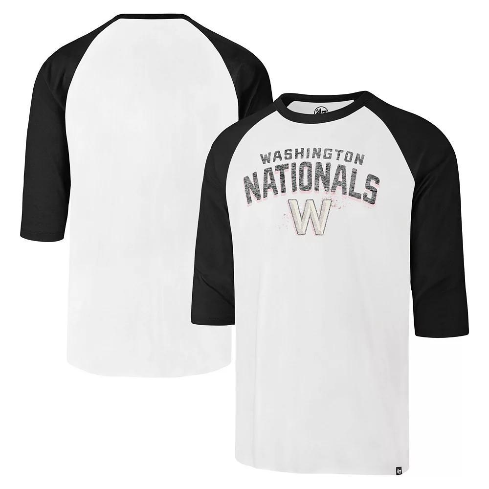 Men's '47 Cream Washington Nationals City Connect Crescent Franklin Raglan Three-Quarter Sleeve T-Shirt, Size: Small, Beige Product Image