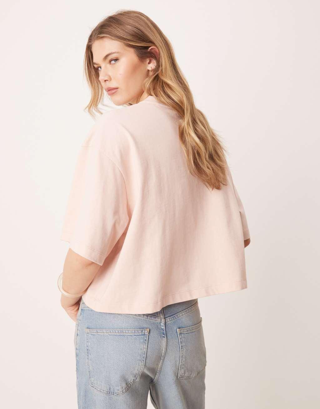ASOS DESIGN boxy cropped t-shirt in dusky pink Product Image
