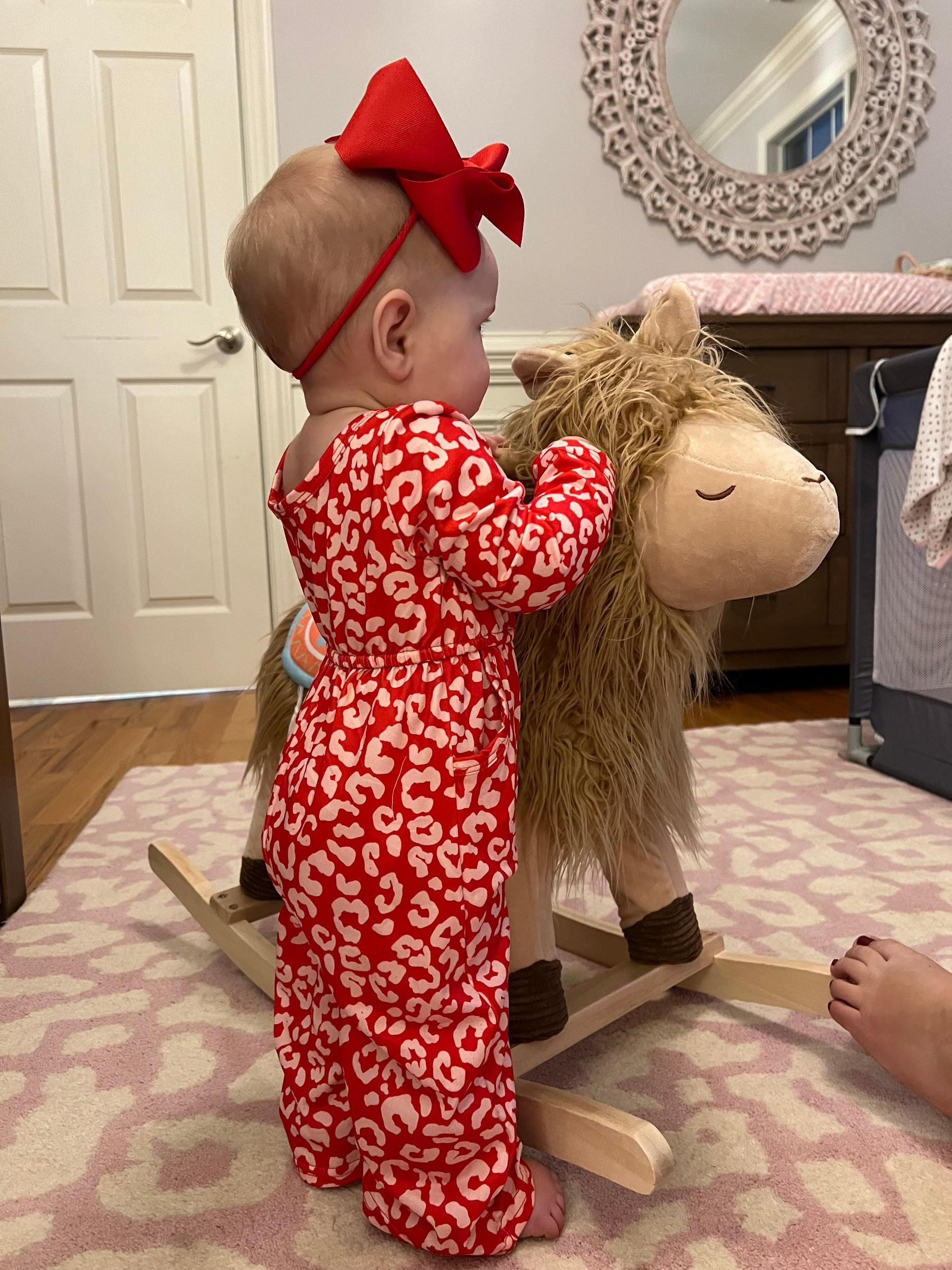 Red Leopard Long Sleeve Pocket Jumpsuit Product Image
