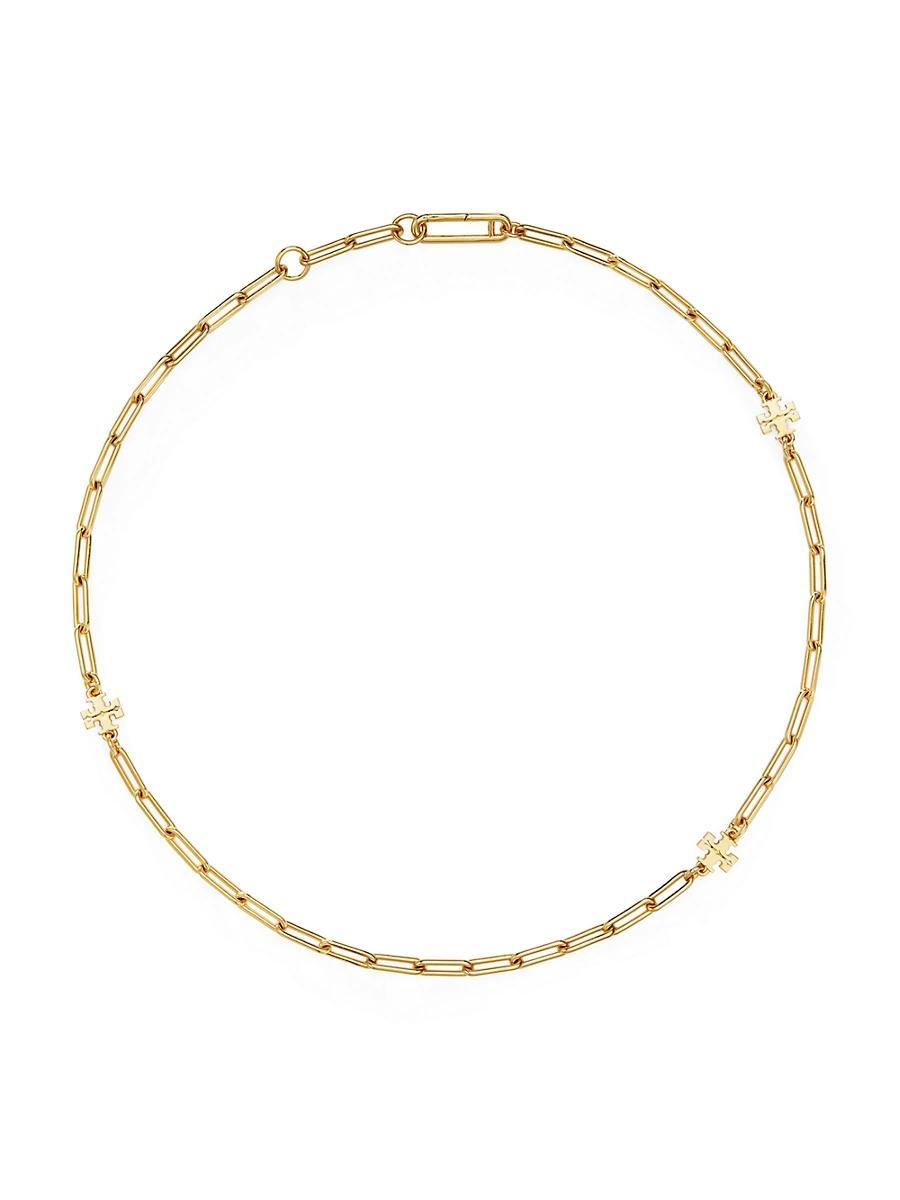 Womens Good Luck 18K-Gold-Plated Or Silvertone Logo Chain Necklace Product Image