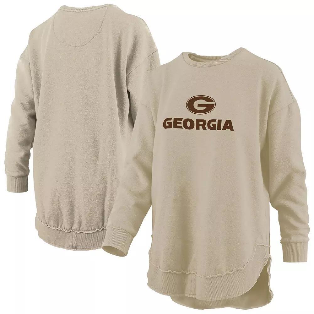 Women's Pressbox Tan Georgia Bulldogs Poncho Fleece Pullover Sweatshirt, Size: Small, Team Product Image