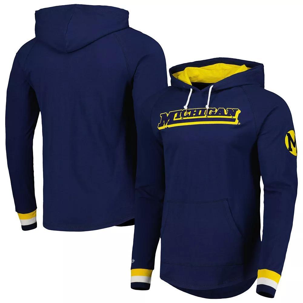 Men's Mitchell & Ness  Navy Michigan Wolverines Legendary Raglan Pullover Hoodie, Size: XL, Blue Product Image