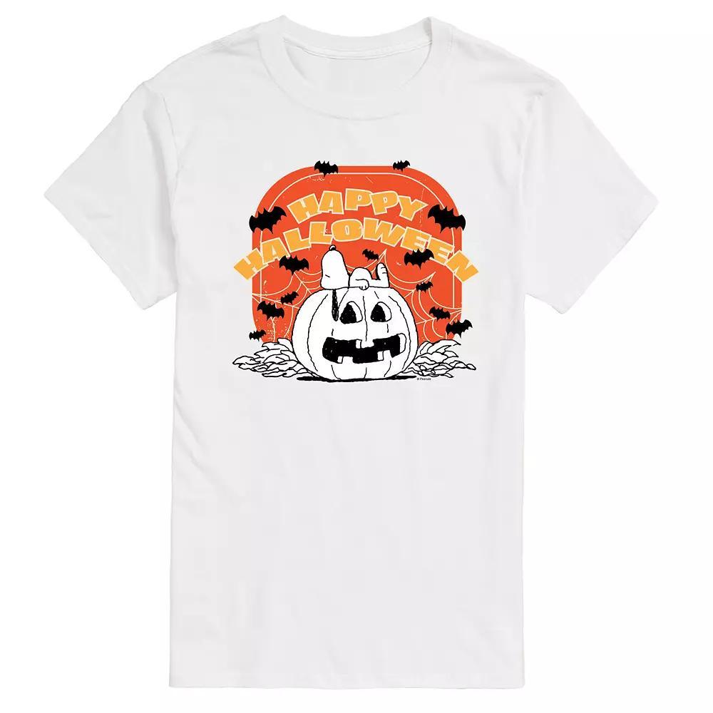 Mens Peanuts Retro Halloween Graphic Tee Grey Gray Product Image