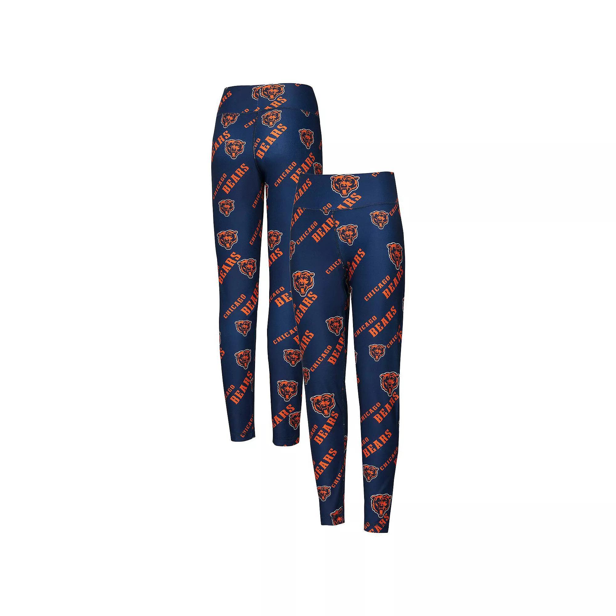 Women's Concepts Sport Navy Chicago Bears Breakthrough Allover Print Knit Leggings, Size: Large, Blue Product Image