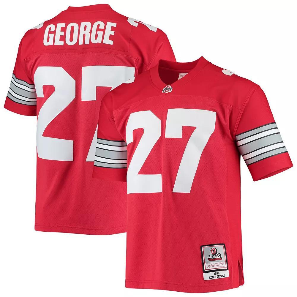 Mens Mitchell & Ness Eddie George Scarlet Ohio State Buckeyes 1995 Authentic Throwback Legacy Jersey Product Image