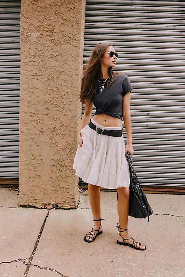 Many Layers Solid Midi Skirt Product Image