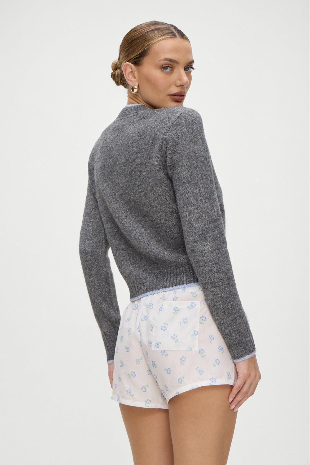 Brentwood V Neck Sweater - Winter Sky Product Image