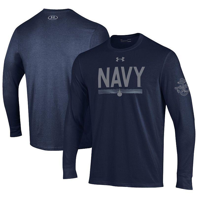 Mens Under Armour Midshipmen Silent Service Sub Long Sleeve T-Shirt Blue Product Image