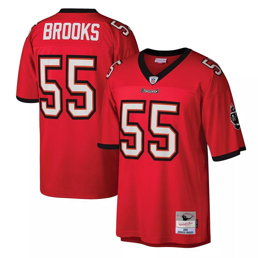 Men's Mitchell & Ness Derrick Brooks Red Tampa Bay Buccaneers Legacy Replica Jersey, Size: Small Product Image