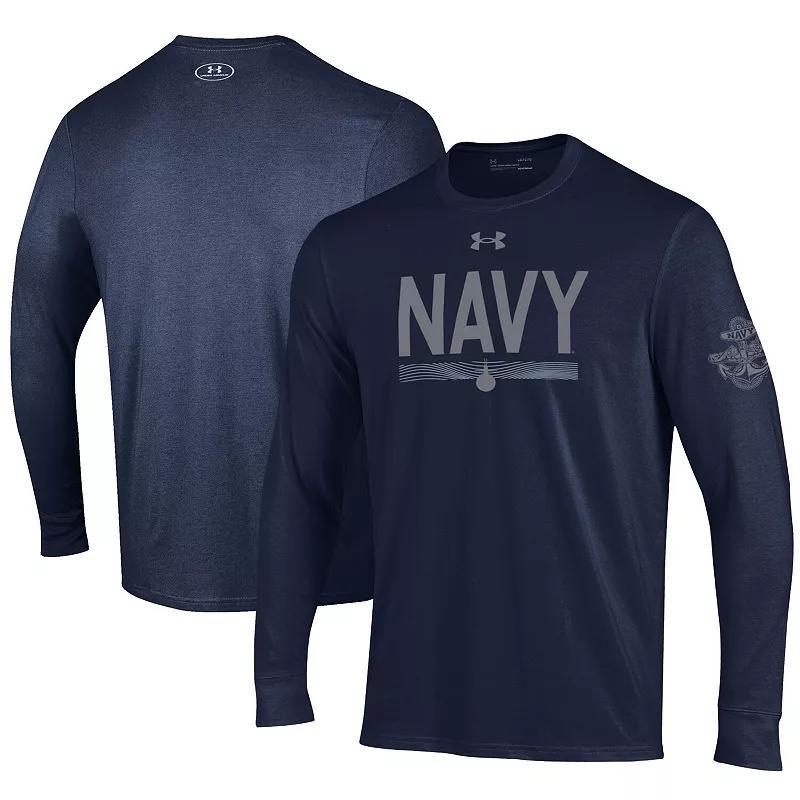 Mens Under Armour Midshipmen Silent Service Sub Long Sleeve T-Shirt Blue Product Image