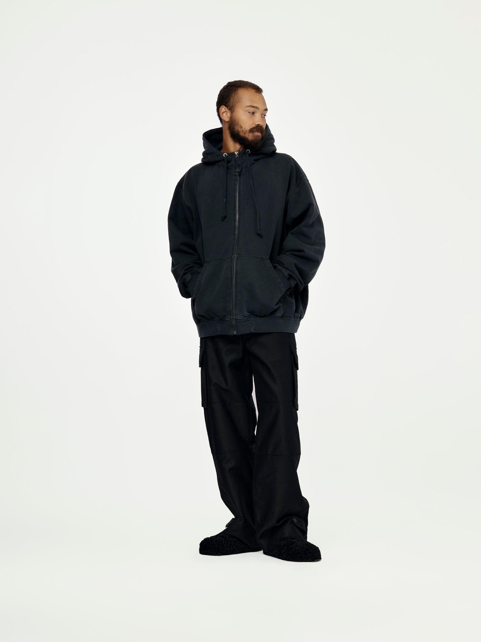 Zip Sweatshirt (Washed Black) Product Image
