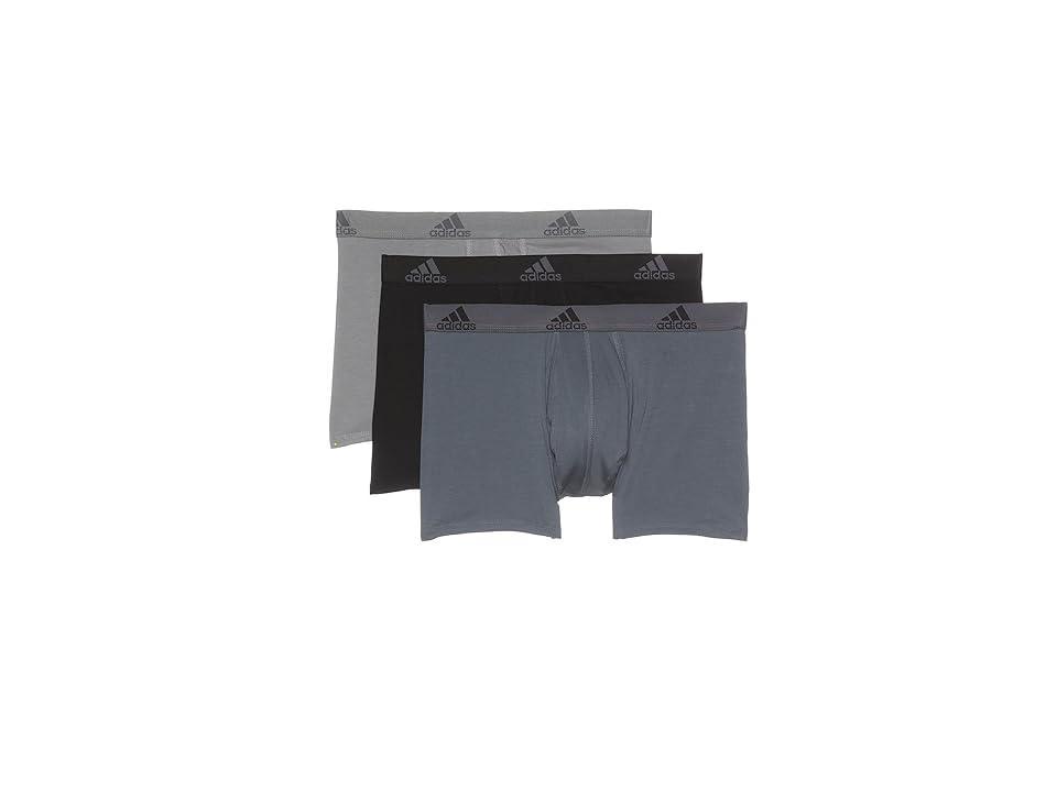 Men's adidas 3-Pack Stretch Trunk Boxer Briefs, Size: XXL, Onix Gray Black Gray Product Image