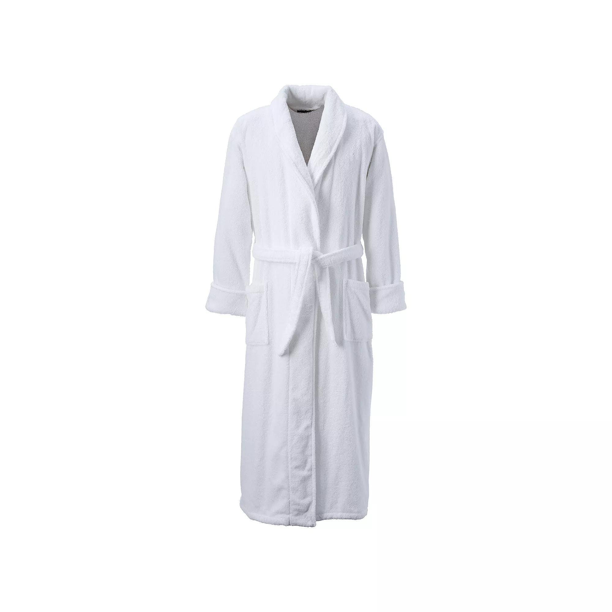 Men's Lands' End Full-Length Turkish Terry Robe, Size: XL, White Product Image