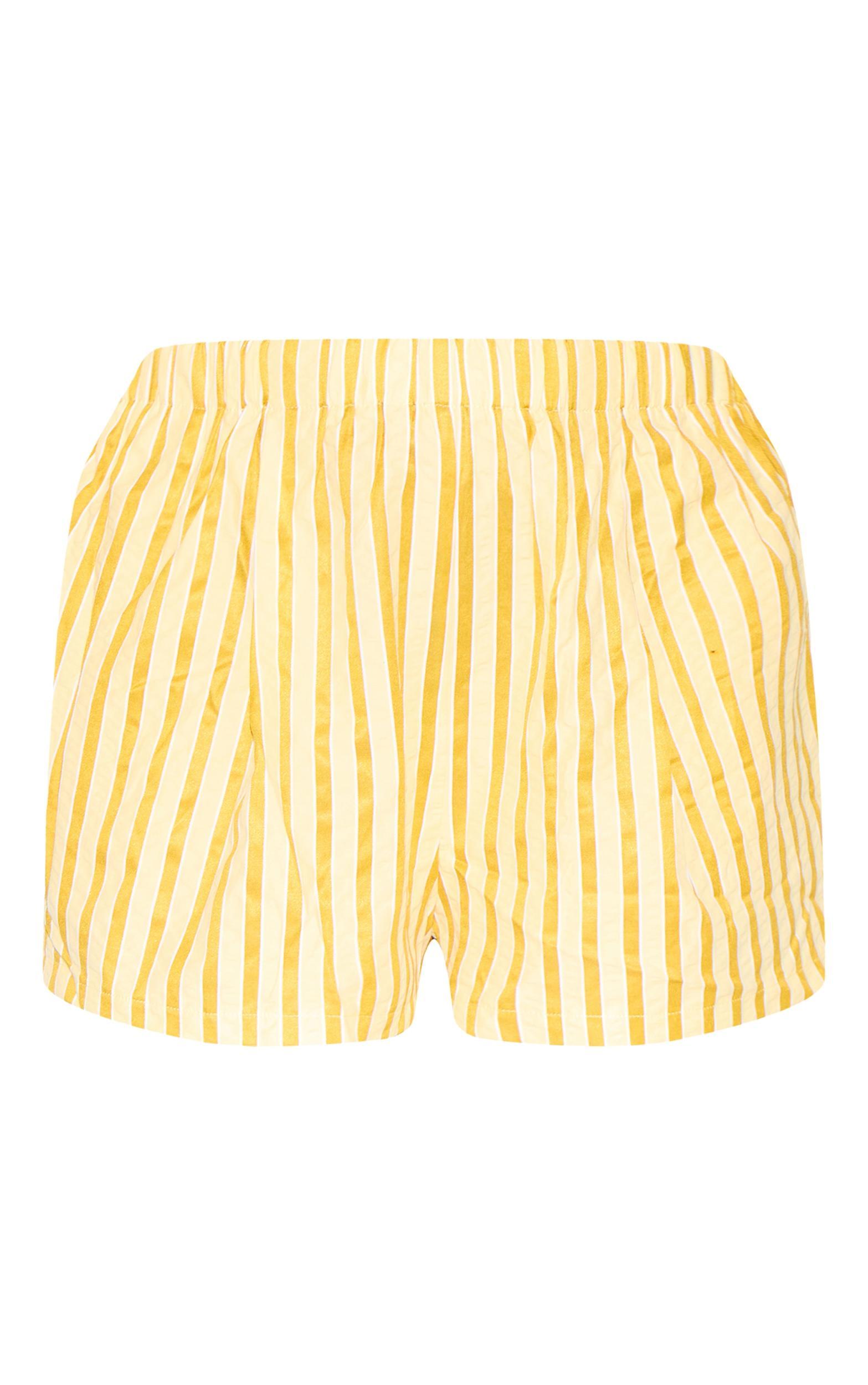 Plus Lemon Stripe Floaty Boxer Style Shorts Product Image